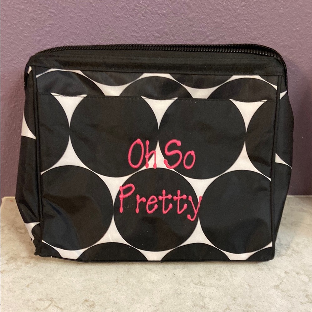 Thirty-One Black and White Cosmetic Bag